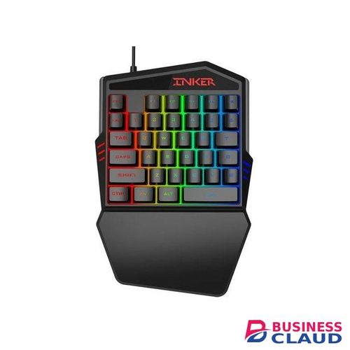 One handed mechanical with LED backlit membrane wired gaming keyboard