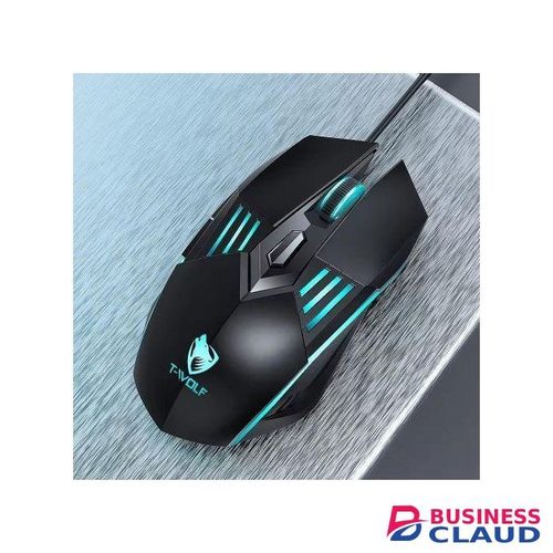T-WOLF RGB Wired Gaming Mouse with 6 Programmable Macro Buttons