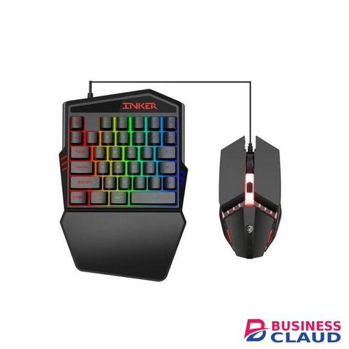 One Handed Mechanical Keyboard With LED Backlit Membrane Wired Gaming Keyboard