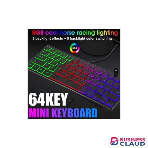 Wired Mini Backlit Keyboard Crack Gaming LED USB Colorful Breathing Waterproof for Computer Keyboard