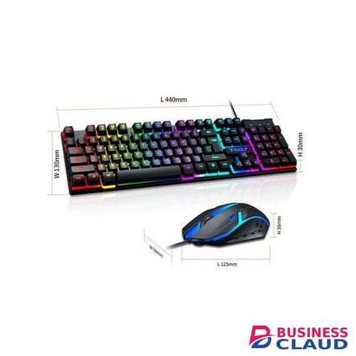 T-WOLF Mechanical gaming keyboard and mouse set wired tf200 USB wired gaming keyboard rgb hot selling 104 keys backlit computer keyboard