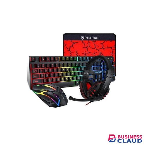 T-WOLF TF800 Four-piece Gaming Combo 104 Keys Keyboard