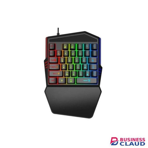 35 keys portable mini gaming controller one handed USB multimedia waterproof backlit keyboard with coloured keys
