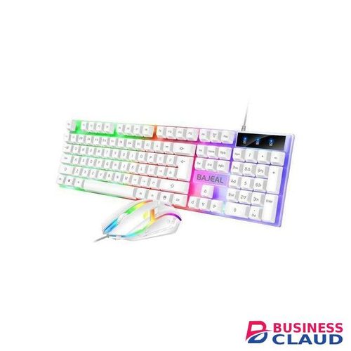 Wired USB Gaming Keyboard And Mouse Combo Gaming RGB Light PC And Laptops - White