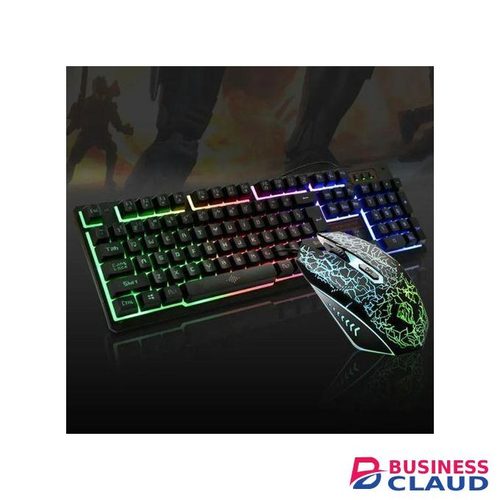 Wired silent Gaming Keyboard, gaming keyboard for computer laptop, RGB backlit Membrane mechanical style gaming keyboard and mouse compo