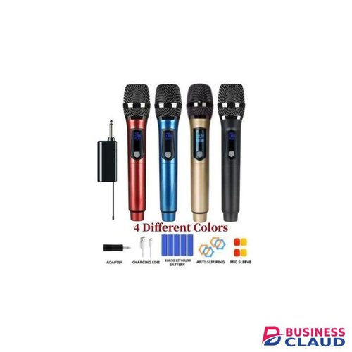 4 Channel UHF Wireless Microphone System Hand-held Dynamic Mic With 5 X 1200mAh Rechargeable Receiver For Karaoke PA DJ Party
