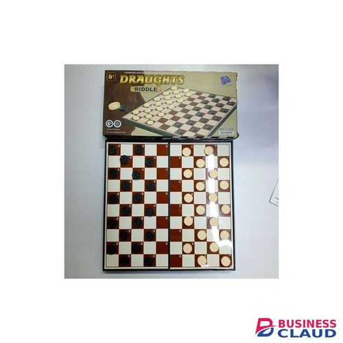 Portable Family Kids Magnetic Draught Riddle Checkers Board Game & Toy