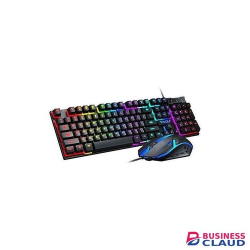 TW Thunder Wolf Gaming wired keyboard and mouse combo - mechanical feel backlight for PC/desktop LED rainbow light