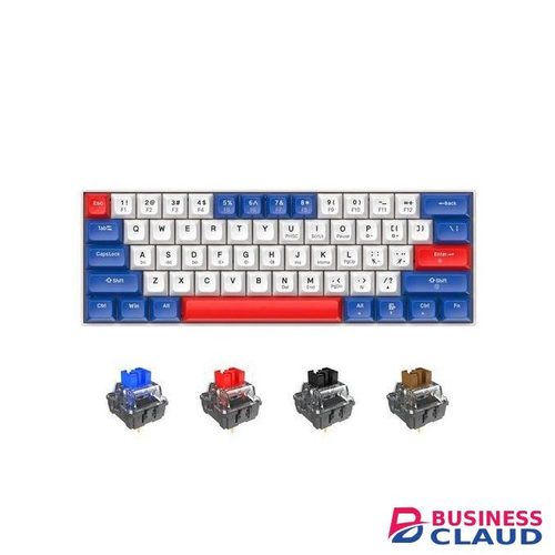 JERTECH Type c mechanical programable RGB 61 keys red switch keyboard, 60% hot swappable gaming keyboard