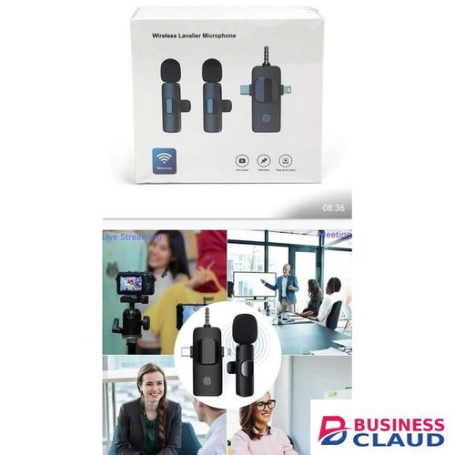 Dual Clip-On Lavalier Rechargeable Wireless Microphone – 2 Microphones for TikTok, Video Recording & Live Streaming