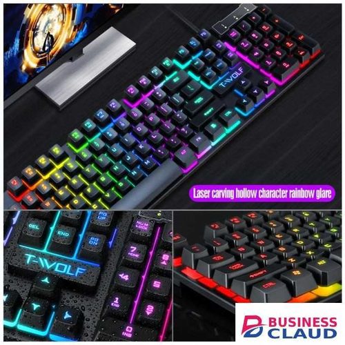 Wired gaming keyboard and mouse combos, TF200 USB mechanical keyboard and mouse set game characters computer Keyboards in Kenya for sale in Kenya-for-sale
