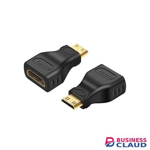 Gold Plated Mini HDMI Male to HDMI 19 Pin Female Adapter - Black