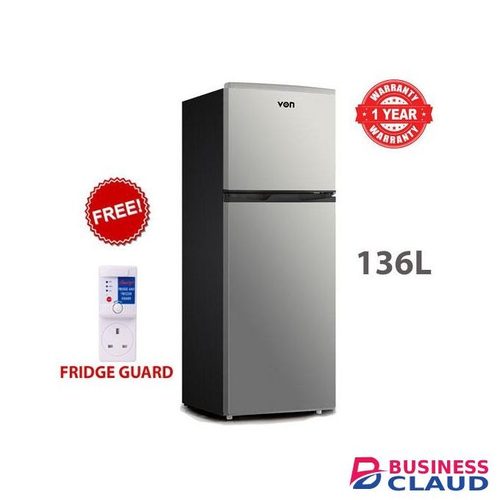 Vitron 136L Refrigerator Double Door,Fast Cooling – Silver Finish+FREE FRIDGE GUARD(1YR WARRANTY)