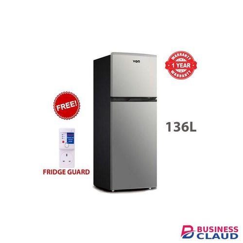 Vitron 136L Refrigerator Double Door,Fast Cooling – Silver Finish+FREE FRIDGE GUARD(1YR WARRANTY)