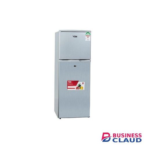 VON 136L Double Door Refrigerator, Toughened Glass Shelves, Fast DIRECT Cooling, Lock And Key, Egg & Ice Tray, Adjustable Glass Shelves, Transparent Door Racks - FREE FRIDGE GUARD + 1 YEAR WARRANTY