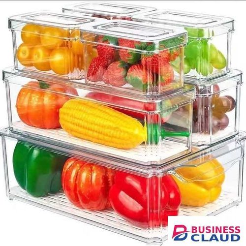 Acrylic 7pcs Stackable Fridge Storage Organizers for Well-Organized Space