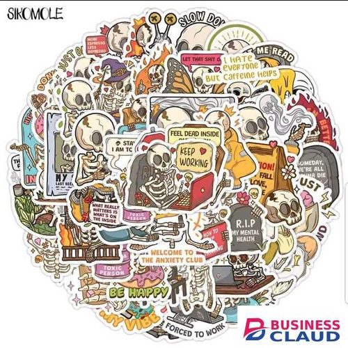 5/10/15/20pcCartoon Skeleton sticker pack DIY Decal waterproof stickers for laptop,mobilephone,phone case,guitar,helmet,fridge,motorbike, journaling, scrapbooking, water bottle