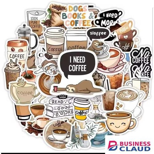 5/10/15/20pc Cute Coffe lovers graffiti sticker pack DIY Decal waterproof stickers for laptop,mobilephone,guitar,helmet,fridge,motorbike, journaling, scrapbooking, water bottle