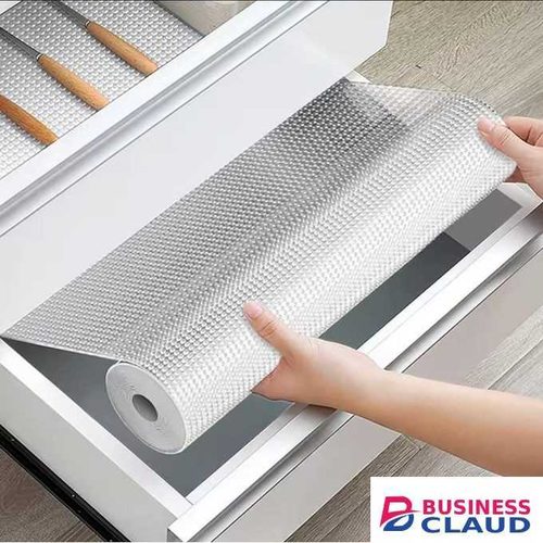 Non-Slip Clear Drawer Liner – Waterproof Cabinet, Shelf & Fridge Mat (Transparent Roll)