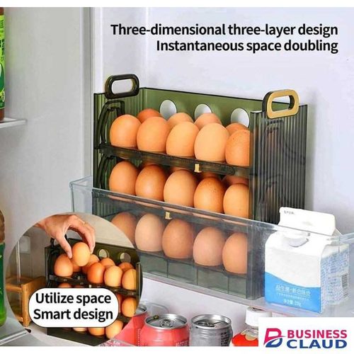 Green 3 Layer Aclyric 30 Egg Storage Fridge Box