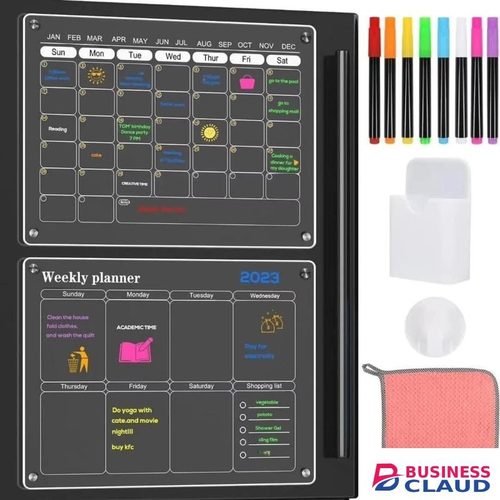 2 pcs set magnetic Montly/ WEEKLY fridge planner Size: 40*30cm