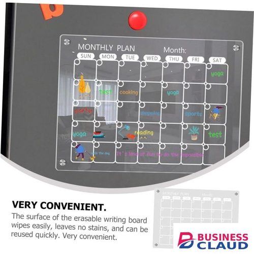 Monthly Magnetic Dry Erase Board Acrylic Fridge Planner Magnetic Chores Chart - comes with pens