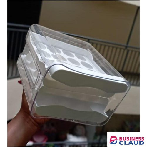 2 Layered Egg Tray, Automatic Rolling Egg Holder, Fridge Egg Storage Box