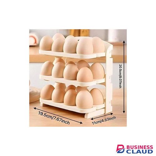 3 Layer Foldable Egg Tray Fridge Side Door Flip 24pc Egg Storage Box Kitchen Countertop Egg Rack