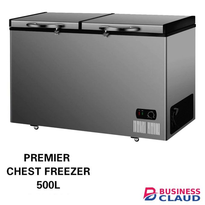 Premier 500 Liters Extra Large Capacity Chest Freezer dark grey