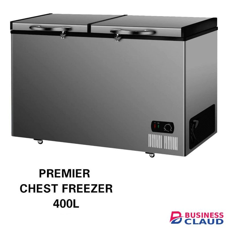 Premier Extra Large Capacity chest freezer 400 liters chest freezer dark grey.