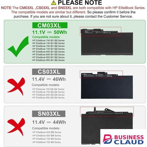 Replacement Battery For HP CM03 CM03XL EliteBook 840 G1 845 G2 Series ZBOOK 14 Series Notebook HSTNN-IB4R HSTNN-DB4Q E7U24AA 716723-271 717376-001 HP ZBook 14 CM03050XL