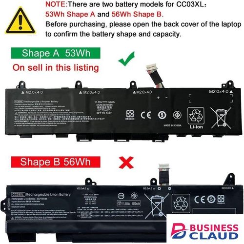CC03XL 53Wh Laptop Battery Replacement for HP EliteBook 830 835 840 845 G7 G8, ZBook Firefly 14 G7 G8,Probook 635 Aero G7 G8 Series
