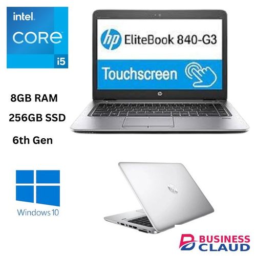 Refurbished EliteBook 840 G3 Core I5 8GB RAM 256GB SSD 14 Inch 6th Gen Touchscreen 2.4GHz Dual Core Slim Refurbished Notebook Laptop