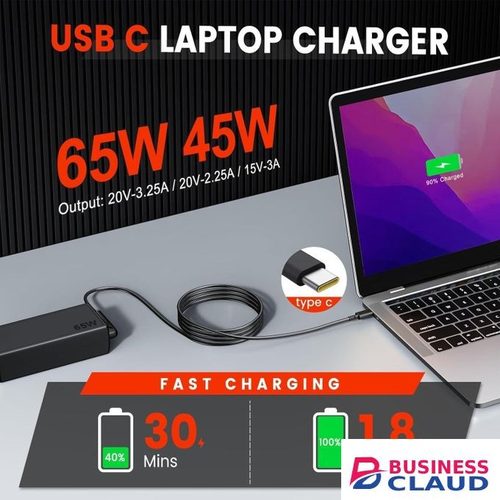 Lenovo 65W USB-C Laptop Charger Compatible with ThinkPad T480 T570 E490 E580 T14 T15 P14S