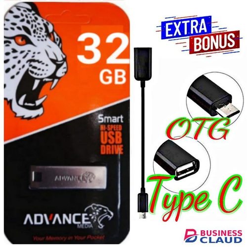 Advance 32GB USB Flash Drive for Laptop – Durable Metal Housing + FREE GIFT OTG CABLE