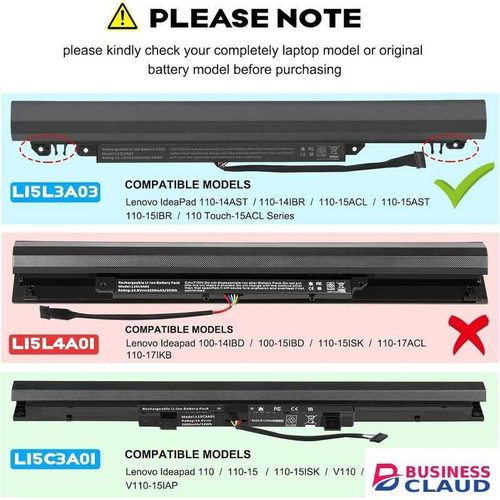 L15L3A03 Battery Compatible with Lenovo IdeaPad 110-14AST 110-14IBR 110-15ACL 110-15AST 110-15IBR 110-15ACL 110 Touch-15ACL 5B10L04166 5B10L04167 5B10L04215 L15S3A02 L15C3A03