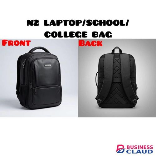 Black Laptop Backpack N2 – Durable, Waterproof, Comfortable College & School Bag