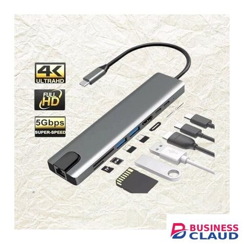 Lightweight, and durable body Newest 8 In 1 USB Type C Hub 4K USB C Hub To RJ45 Ethernet Port