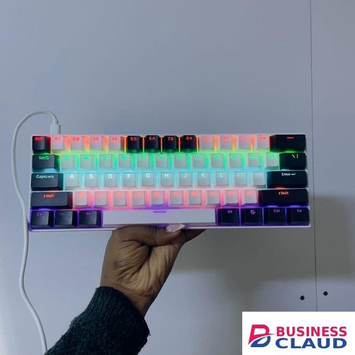 RGB Gaming Keyboard 61keys Wired Mechanical Feel 60 Percent Keyboard Dual Colour RGB Gaming Keyboard for Laptops and desktops