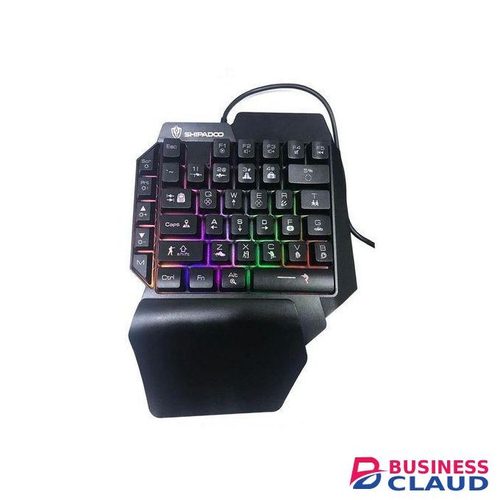 One Handed Gaming Keyboard, Ergonomic No Conflicts Backlight Plug and Play 39 Keys for Laptop F6 Colorful Gamer Keycap With Hand Rest