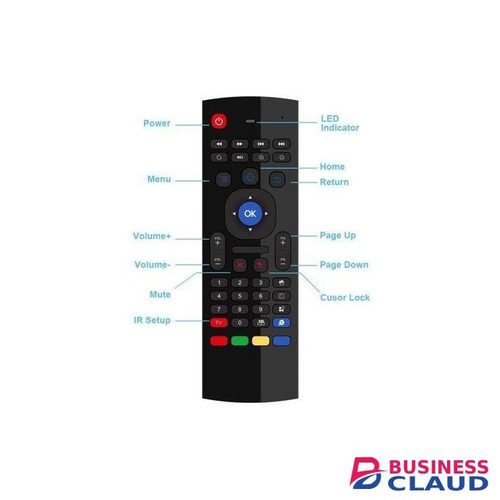 Air Fly Mouse Universal Remote with Keyboard & Intelligent IR Learning for Smart Android Box, Mini PC, Laptop, Projector, Set-Top Box, Cable TV, Gaming - 5 Remote IR Learning Functions