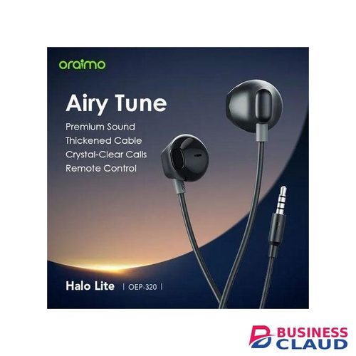 Oraimo Halo Lite Wired Earphones With High-Quality Sound, Inline Microphone, Durable Build, And Wide Compatibility For Smartphones, Laptops, And More