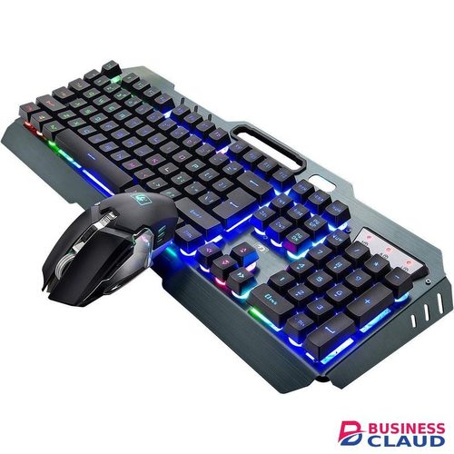 Metal Storm USB Gaming Keyboard and Mouse Set – RGB Lighting, Mechanical-Feel Keys, Anti-Slip Metal Frame, Adjustable DPI Mouse, Ideal for PC & Laptop
