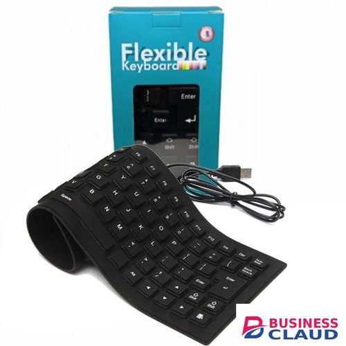 Flexible Roll-Up Silicone Keyboard, Portable Waterproof Dustproof Foldable Keyboard with Silent Keys, Lightweight USB Wired Connection, Soft Touch Design, Perfect for Travel, Office, Home & Outdoor Use with Laptops & PCs