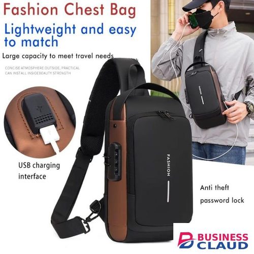 Multifunction Anti-Theft USB Shoulder and Chest Bag Sling for Travel Waterproof Lightweight Durable Organizer with Secure Pockets for Outdoor, Commuting, and Daily Use