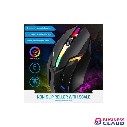Wired Gaming Keyboard And Mouse Combo With RGB Lights For PCs And Laptops