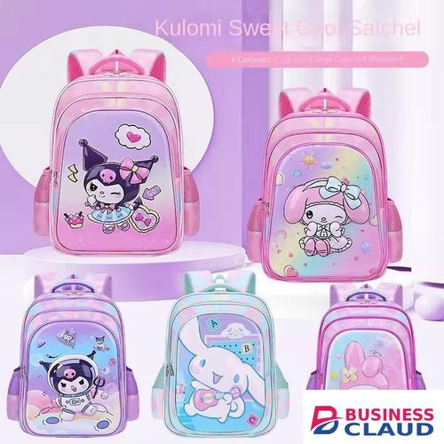 Cartoon Themed School Backpack for Girls Large Capacity Kids School Bag with Multiple Compartments Lightweight Durable Travel Backpack Cute Pattern Book Bag for School Travel Daily Use 32x17x45cm
