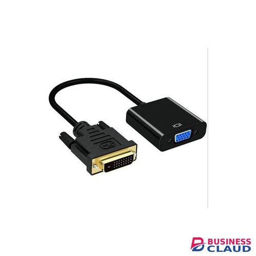 DVI to VGA Adapter + Free VGA Cable – High-Resolution Video Converter for Desktop PC, Laptop, Projector & Monitor – Durable Plug & Play Display Connector – Black