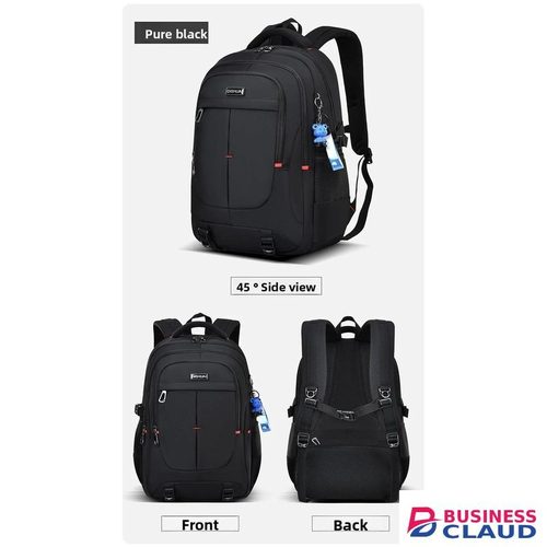 DISHUAI Large Capacity Waterproof School Backpack – Durable Fashionable Student Bag-BLACK