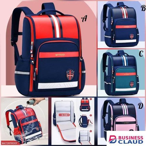 WATERPROOF QUALITY KIDS SCHOOL BACKPACK – DURABLE OXFORD MATERIAL, LARGE SIZE 40×32×16CM – MULTICOLOR OPTIONS FOR BOYS AND GIRLS